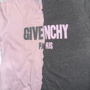 Givenchy Pink and Gray Logo Tee